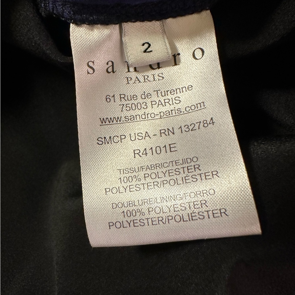 Sandro Rdv Blue One Shoulder Ruffled Crepe Mini Dress - Picture 12 of 14